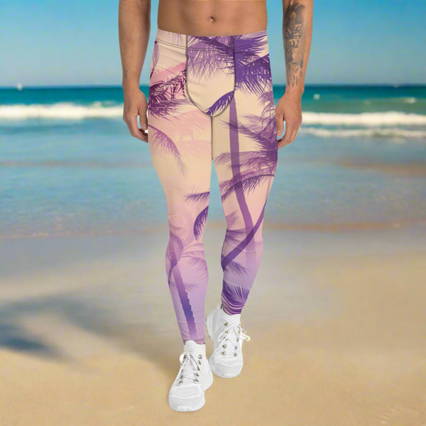 Purple Palm Tree Men's Leggings