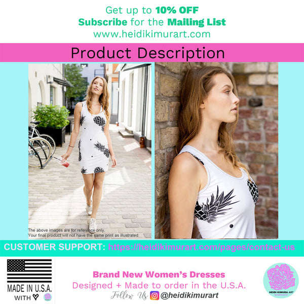 Pink Floral Print Women's Dress, Classic Elegant Women's Flower Print Sleeveless Dress- Made in USA/EU/MX