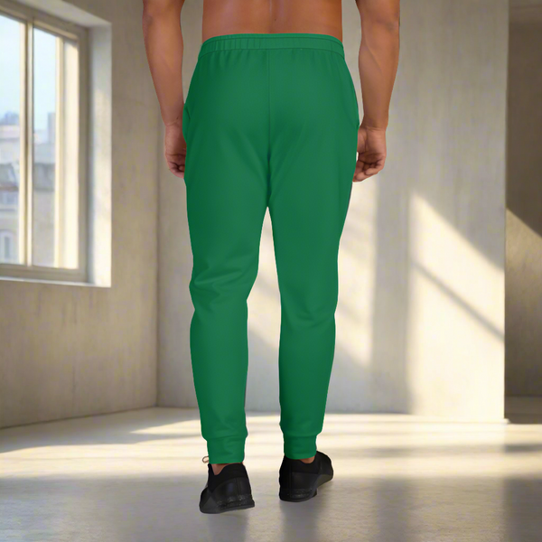 Dark Green Men's Joggers, Emerald Green Casual Comfy Sweatpants For Men-Made in EU/MX