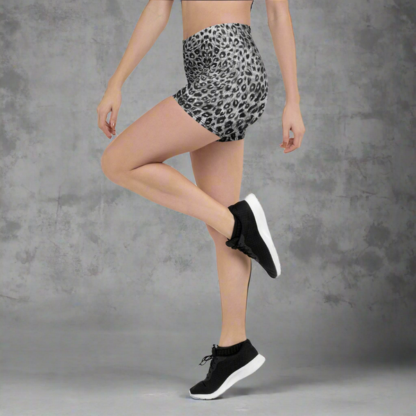 Black Leopard Print Women's Shorts, Must Buy Tights