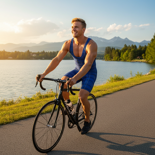 BLUE PLAID PRINT Cycling Shorts, Designer Best Men's Cycling Bib Shorts Gear Bodysuit One Piece Set