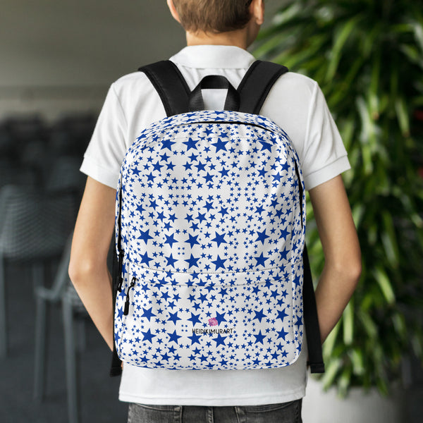 Blue Stars Print Backpack