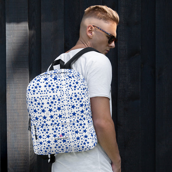 Blue Stars Print Backpack