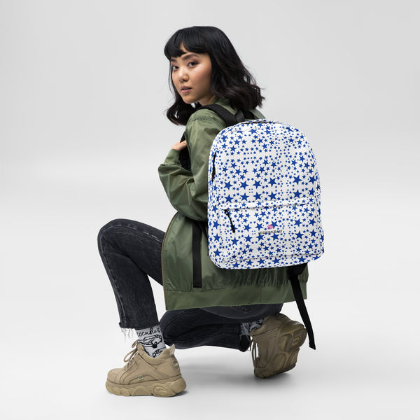 Blue Stars Print Backpack