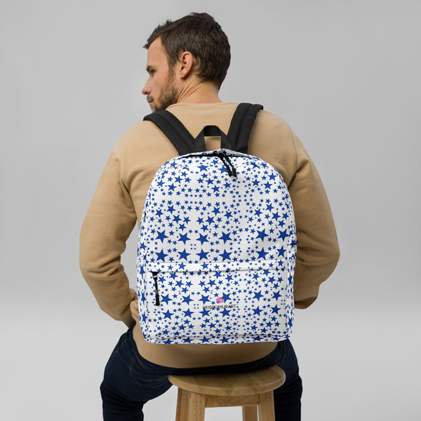 Blue Stars Print Backpack