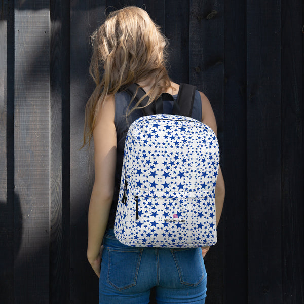 Blue Stars Print Backpack