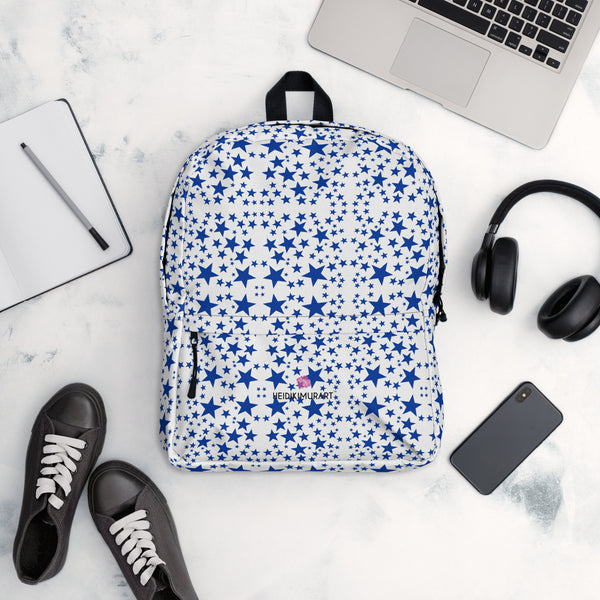 Blue Stars Print Backpack