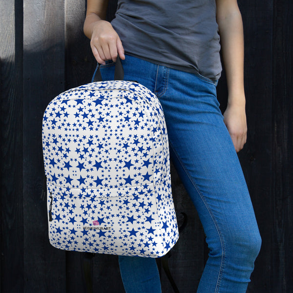 Blue Stars Print Backpack