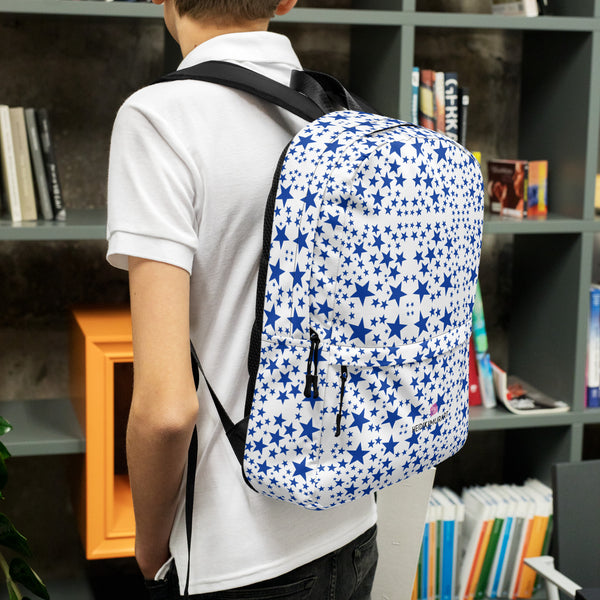 Blue Stars Print Backpack