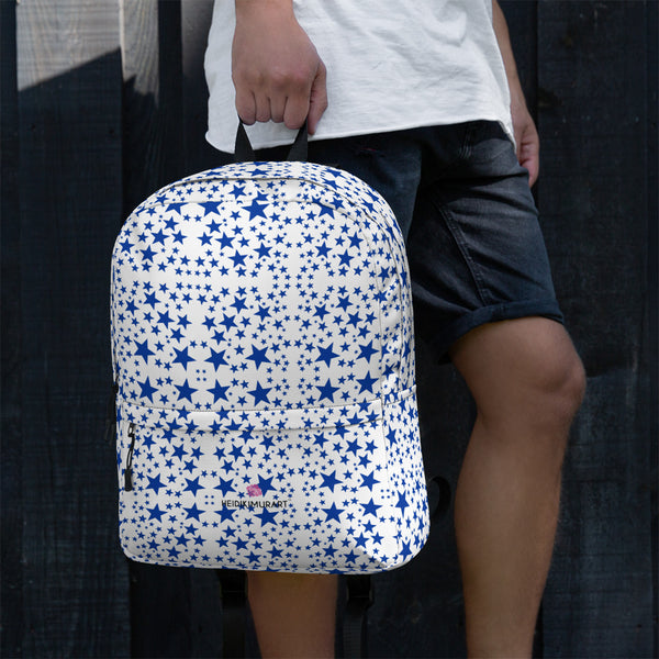 Blue Stars Print Backpack