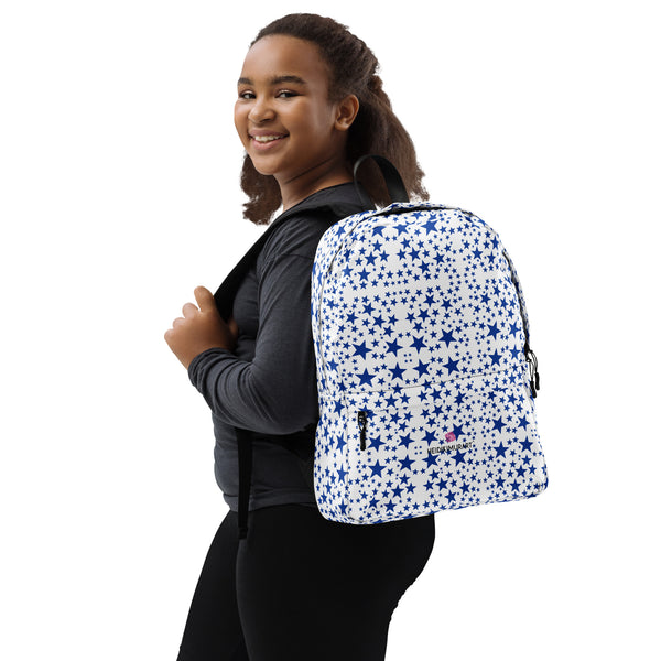 Blue Stars Print Backpack