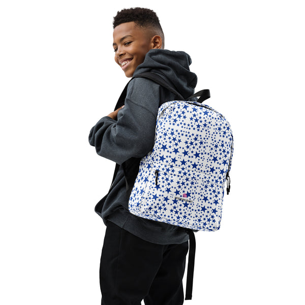 Blue Stars Print Backpack