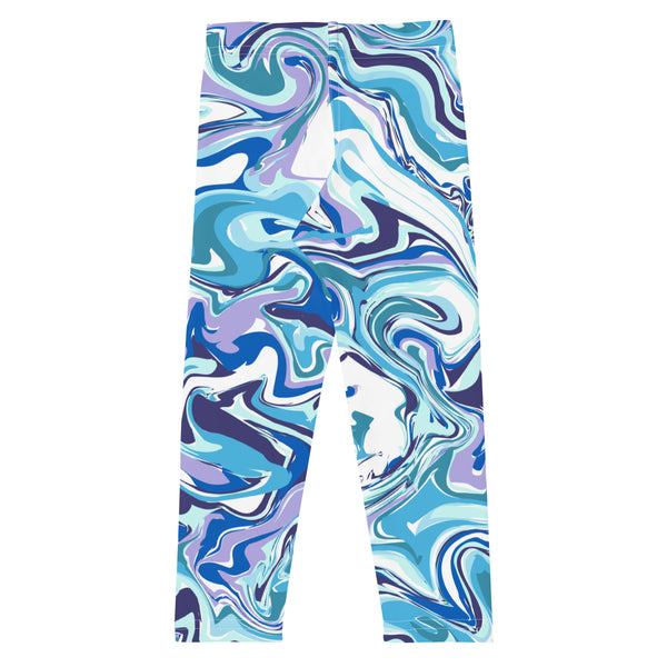 Blue Abstract Girl's Tights, Blue Purple Abstract Print Designer Kid's Girl's Leggings Active Wear, 38-40 UPF Fitness Workout Gym Wear Running Tights, Comfy Stretchy Pants (2T-7) Made in USA/EU/MX, Girls' Leggings & Pants, Leggings For Girls, Designer Girls Leggings Tights, Leggings For Girl Child