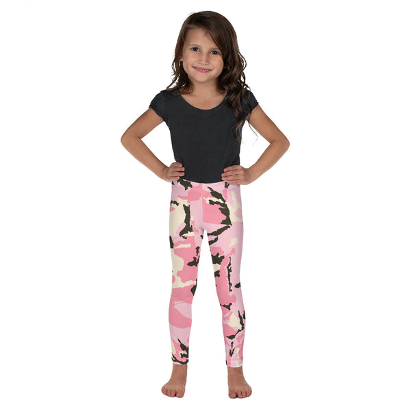 Pink Camo Kid's Leggings, Kid's Camouflaged Military Print Designer Kid's Girl's Leggings Active Wear 38-40 UPF Fitness Workout Gym Wear Running Tights, Comfy Stretchy Pants (2T-7) Made in USA/EU/MX, Girls' Leggings & Pants, Leggings For Girls, Designer Girls Leggings Tights, Leggings For Girl Child