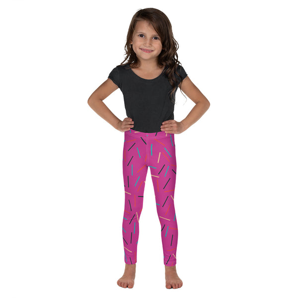 Pink Birthday Sprinkles Kid's Leggings, Birthday Girl or Boy Kid's Fitness Tights-Made in USA/EU/MX