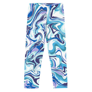 Blue Abstract Girl's Tights, Blue Purple Abstract Print Designer Kid's Girl's Leggings Active Wear, 38-40 UPF Fitness Workout Gym Wear Running Tights, Comfy Stretchy Pants (2T-7) Made in USA/EU/MX, Girls' Leggings & Pants, Leggings For Girls, Designer Girls Leggings Tights, Leggings For Girl Child