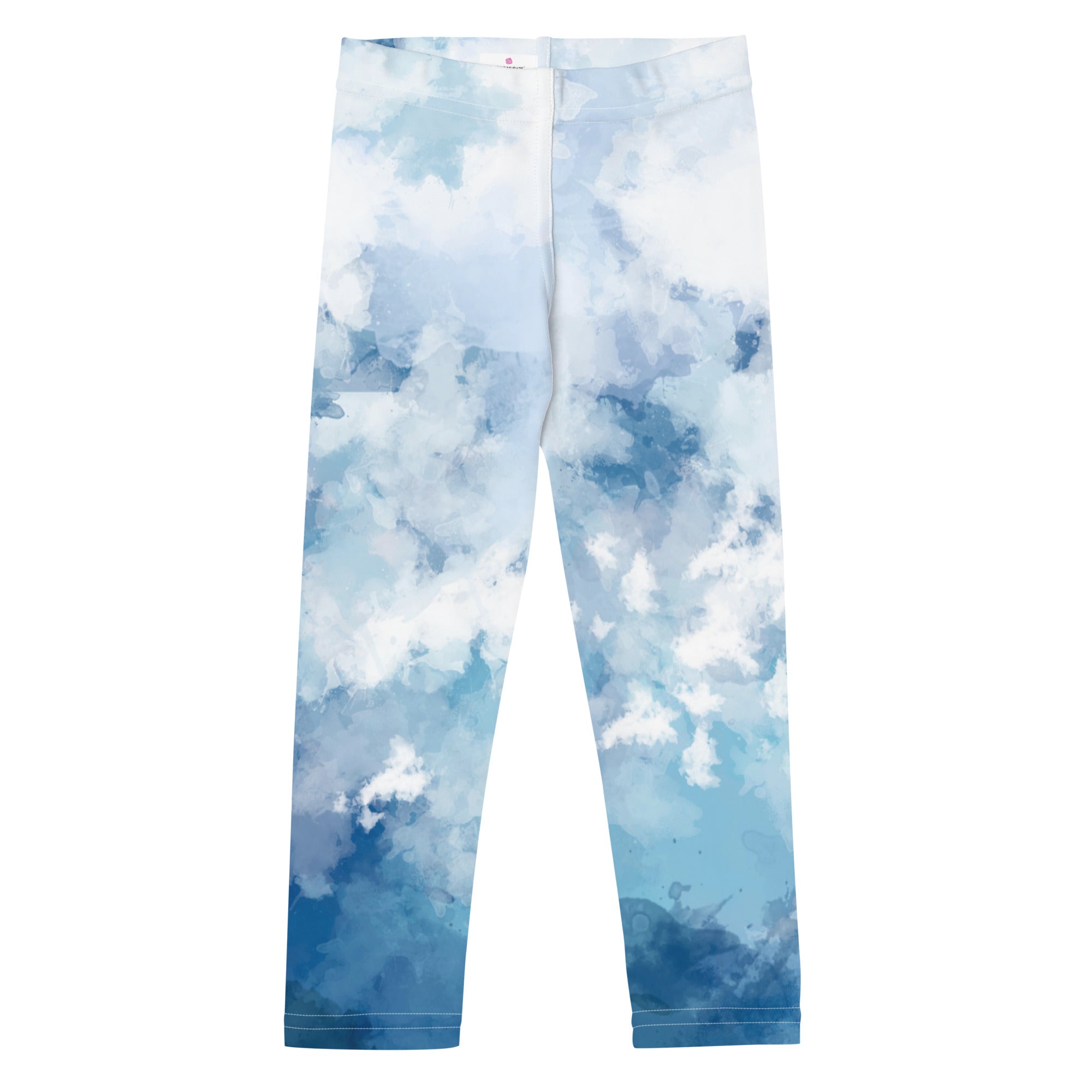 Blue Clouds Abstract Kid's Leggings, Abstract Blue Print Designer Kid's Girl's Leggings Active Wear, 38-40 UPF Fitness Workout Gym Wear Running Tights, Comfy Stretchy Pants (2T-7) Made in USA/EU/MX, Girls' Leggings & Pants, Leggings For Girls, Designer Girls Leggings Tights, Leggings For Girl Child