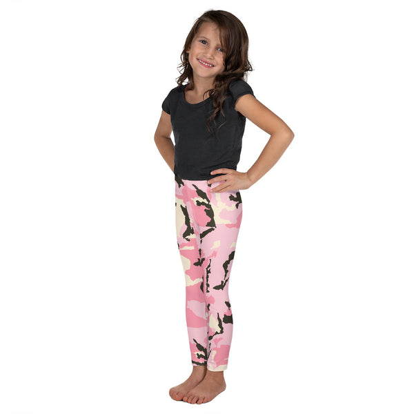 Pink Camo Kid's Leggings, Kid's Camouflaged Military Print Designer Kid's Girl's Leggings Active Wear 38-40 UPF Fitness Workout Gym Wear Running Tights, Comfy Stretchy Pants (2T-7) Made in USA/EU/MX, Girls' Leggings & Pants, Leggings For Girls, Designer Girls Leggings Tights, Leggings For Girl Child