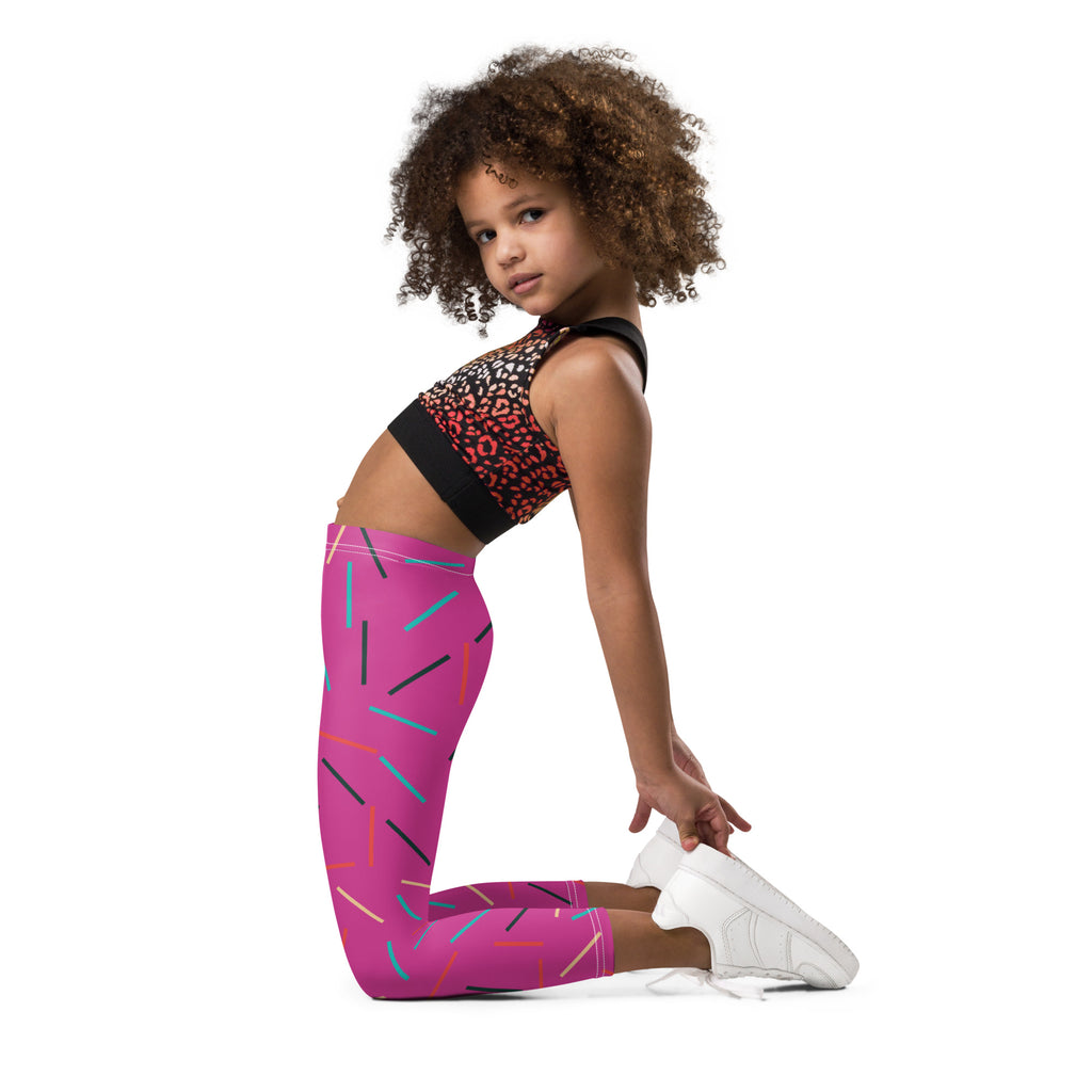 Pink Birthday Sprinkles Kid's Leggings, Birthday Girl or Boy Kid's Fitness  Tights-Made in USA/EU/MX