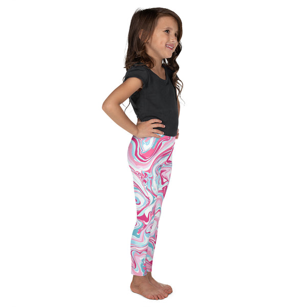 Pink Abstract Girl's Tights, Pink Abstract Print Designer Kid's Girl's Leggings Active Wear, 38-40 UPF Fitness Workout Gym Wear Running Tights, Comfy Stretchy Pants (2T-7) Made in USA/EU/MX, Girls' Leggings & Pants, Leggings For Girls, Designer Girls Leggings Tights, Leggings For Girl Child