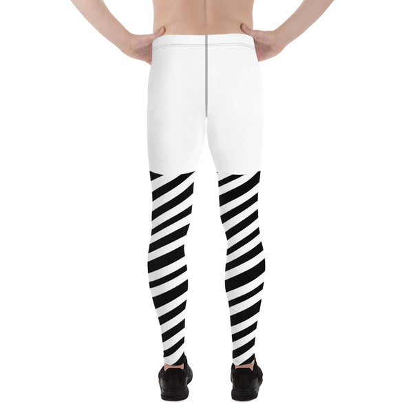 White Striped Men's Leggings