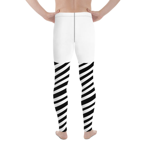 White Striped Men's Leggings