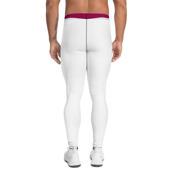 Pink Blue Striped Meggings, Color Block Designer Graphic Men's Leggings