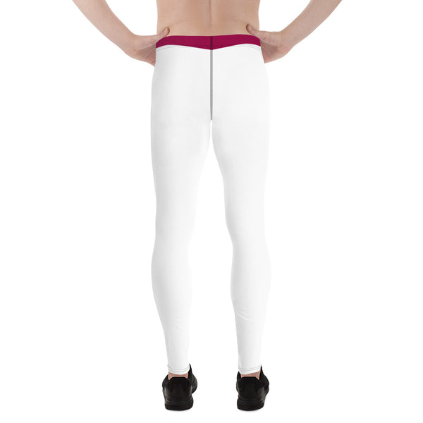 Pink Blue Striped Meggings, Color Block Designer Graphic Men's Leggings