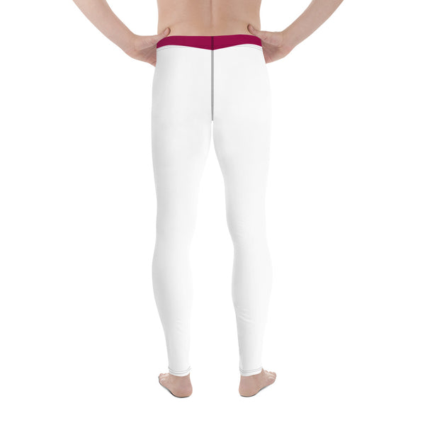 Pink Blue Striped Meggings, Color Block Designer Graphic Men's Leggings