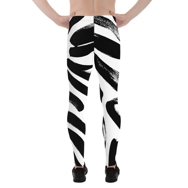 Black White Abstract Meggings, Best Men's Leggings