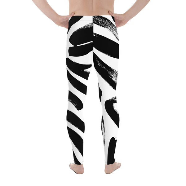 Black White Abstract Meggings, Best Men's Leggings