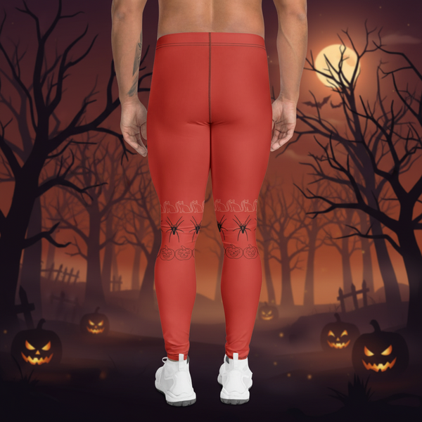 Halloween Spiders Meggings, Pumpkin Cats Men's Leggings