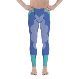 Blue Abstract Print Men's Leggings