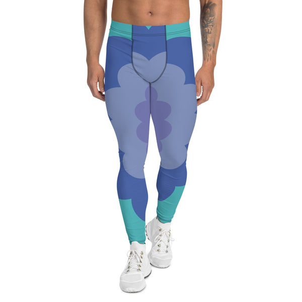 Blue Abstract Print Men's Leggings