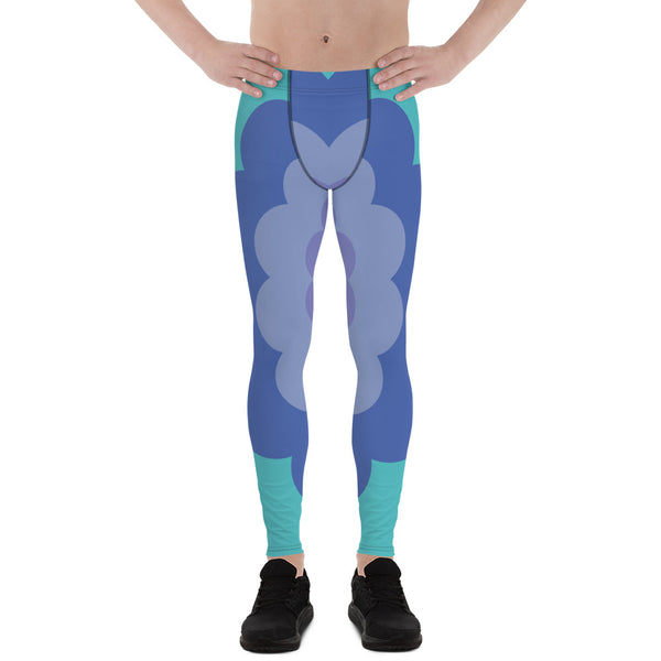 Blue Abstract Print Men's Leggings