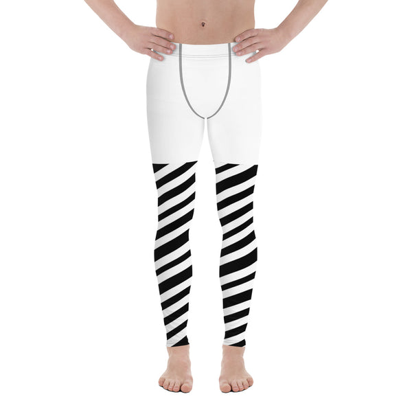 White Striped Men's Leggings