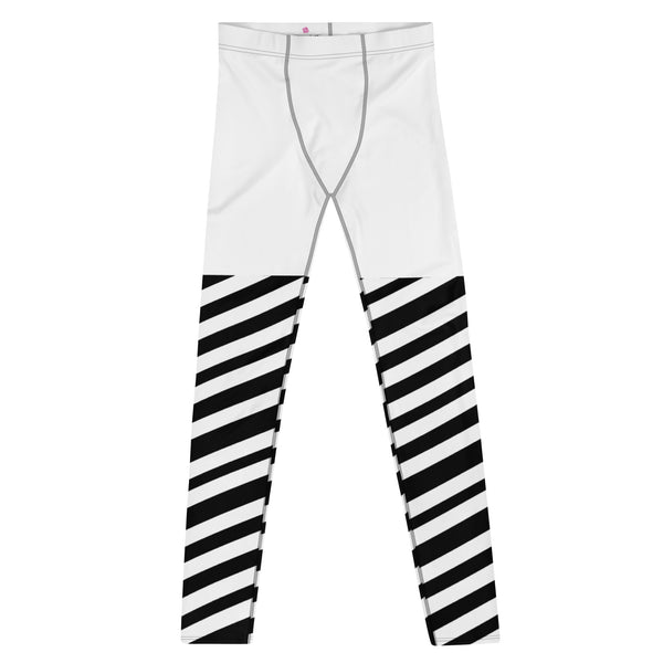 White Striped Men's Leggings