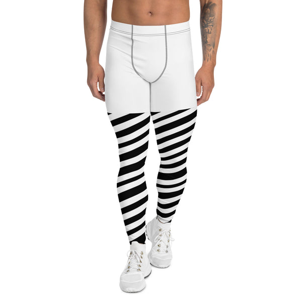 White Striped Men's Leggings