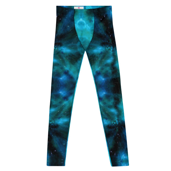 Blue Space Men's Leggings, Colorful Best Mens Galaxy Space Lightning Storm Pants, Thunder Lightning Leggings For Men-Made in USA/EU/MX (US Size: XS-3XL) Lighting Abstract Designer Print Sexy Meggings Men's Workout Gym Tights Leggings, Men's Compression Tights Pants&nbsp;&nbsp;