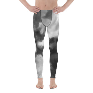 Abstract Tie Dye Men's Leggings, Grey Abstract Designer Print Sexy Meggings Men's Workout Gym Tights Leggings, Men's Compression Tights Pants - Made in USA/ EU/ MX (US Size: XS-3XL)&nbsp;