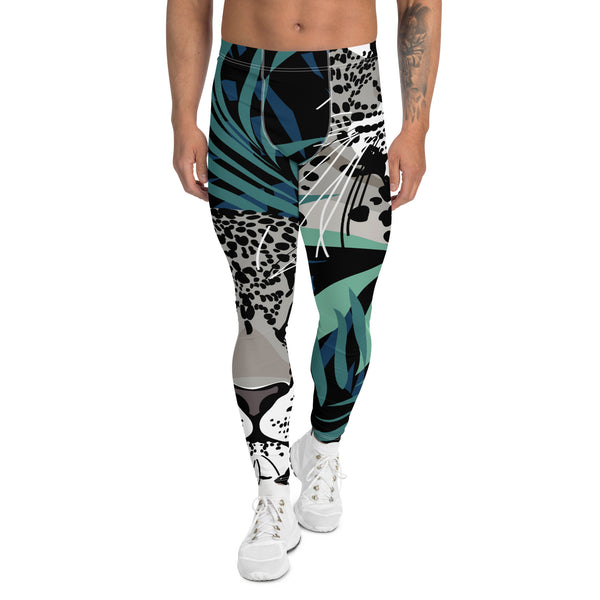 Leopard Print Best Men's Leggings, Tropical Animal Print Pattern Designer Print Sexy Meggings Men's Workout Gym Tights Leggings, Men's Compression Tights Pants - Made in USA/ EU/ MX (US Size: XS-3XL) Patterned Leggings For Men, Tights Workout, Men's Compression Pants, Mens Festival Leggings, Mens Leggings Fashion, Mens Tights&nbsp;