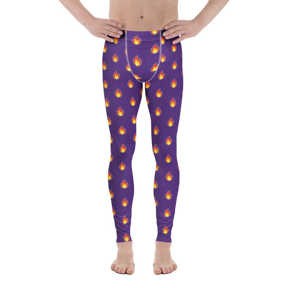 Purple Flames Meggings, Best Gay Friend Red Hot Flames Print Pattern Designer Print&nbsp; Meggings Men's Workout Gym Tights Leggings, Men's Compression Tights Pants - Made in USA/ EU/ MX (US Size: XS-3XL) Patterned Leggings For Men, Tights Workout, Men's Compression Pants, Mens Festival Leggings, Mens Leggings Fashion, Mens Tights&nbsp;