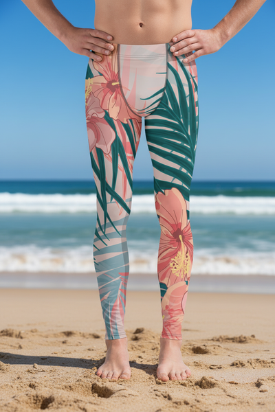 Tropical Floral Meggings, Men's Leggings