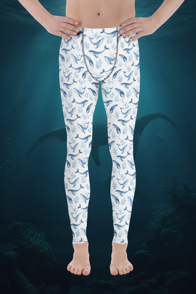 Blue Whale Print Meggings, Best Men's Leggings