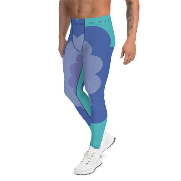 Blue Abstract Print Men's Leggings