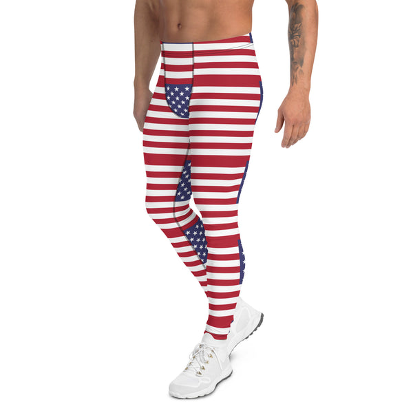 American Flag Meggings, Patriotic Men's Leggings