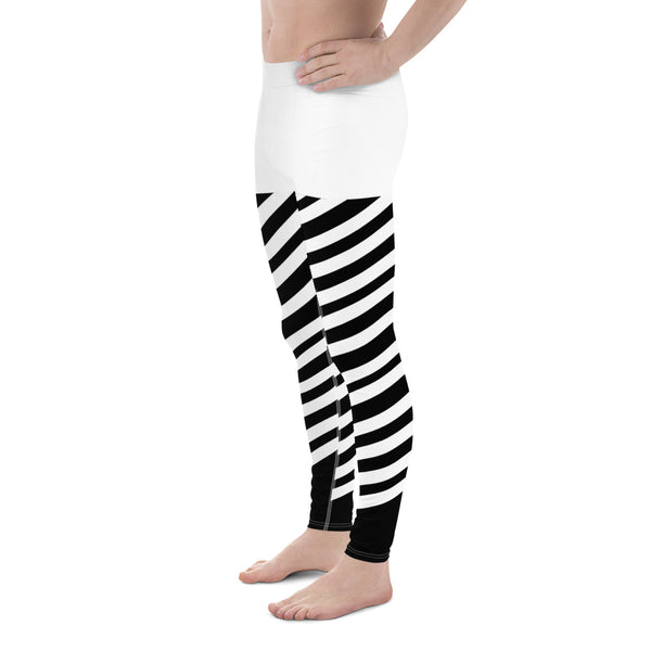 White Stripes Best Meggings, Designer Men's Leggings