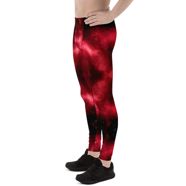 Hot Red Lightning Men's Leggings, Mens Lightning Storm Pants, Thunder Lightning Leggings For Men-Made in USA/EU/MX (US Size: XS-3XL)&nbsp;Lighting Abstract Designer Print Sexy Meggings Men's Workout Gym Tights Leggings, Men's Compression Tights Pants&nbsp;&nbsp;