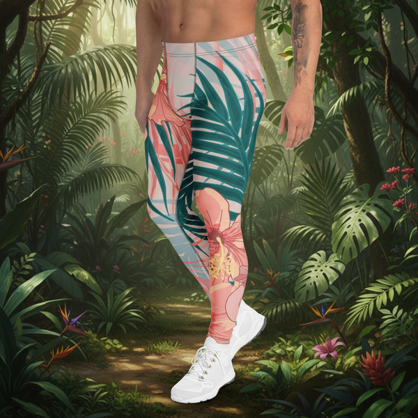 Tropical Floral Meggings, Men's Leggings