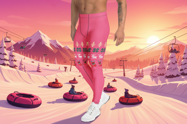 Christmas Reindeer Designer Meggings, Best Men's Leggings